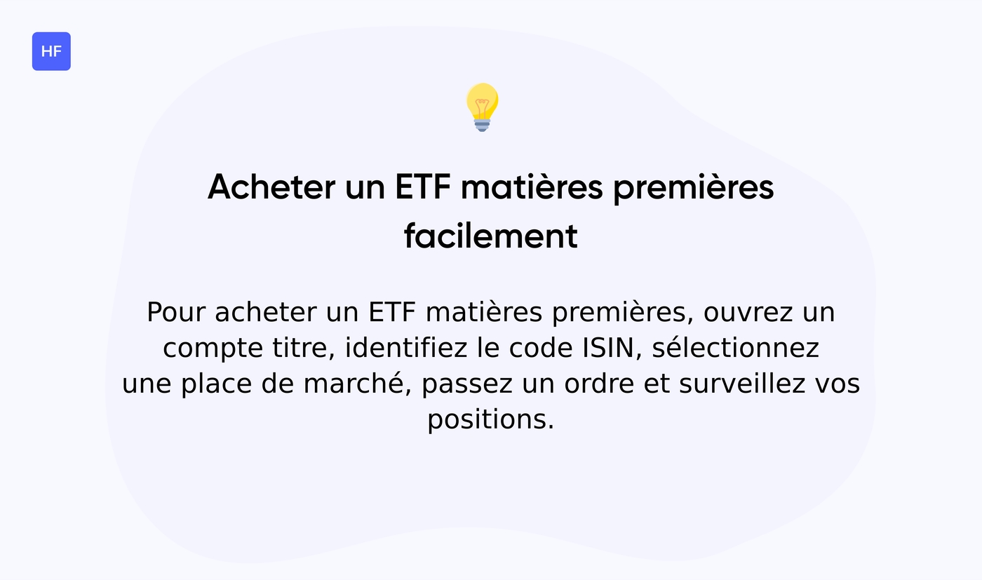 Comment acheter un ETF matières premières