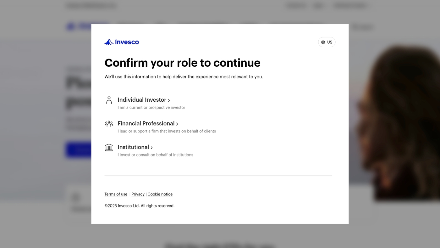 Screenshot of www.invesco.com