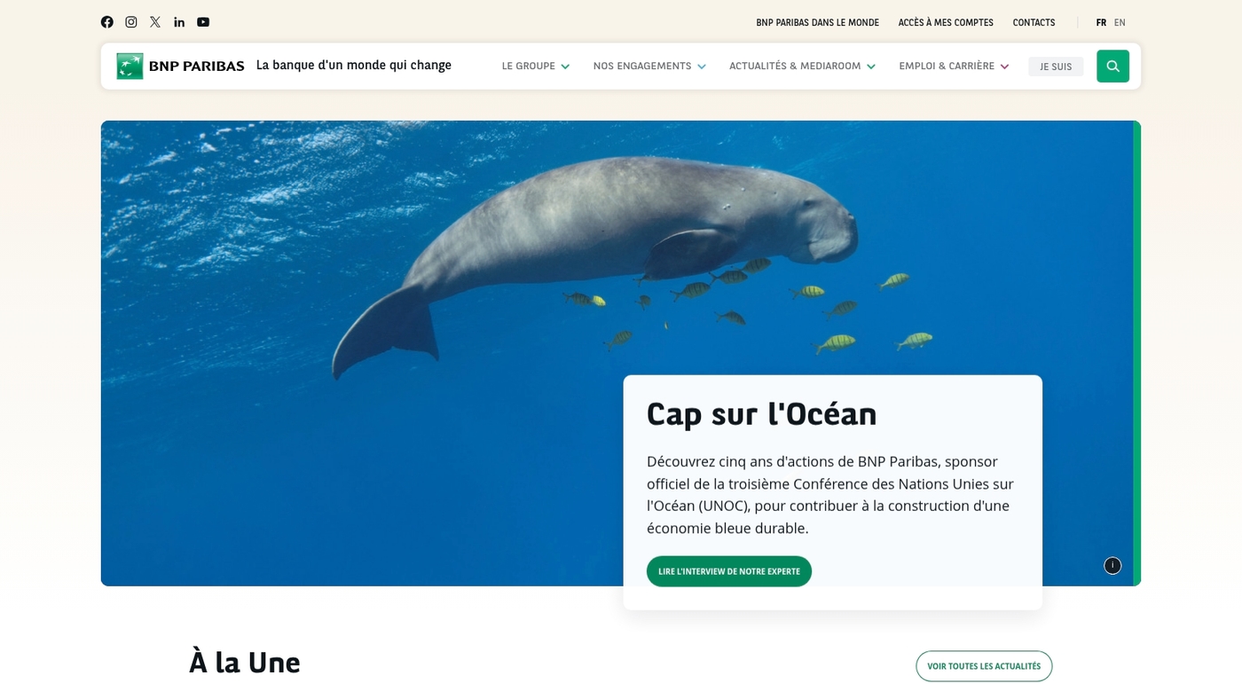 Screenshot of www.bnpparibas.fr